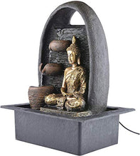 Load image into Gallery viewer, Trency Polyresin Golden Brown Four Step Indoor Table Top Water Fountain with Adjustable Speed Control(Size: 31 * 42 * 23 cm) - Home Decor Lo