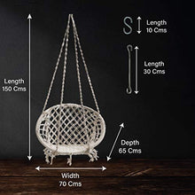 Load image into Gallery viewer, Swingzy Make In India, Cotton Rope Hanging Swing for Adults, Kids for Indoor, Outdoor, Home, Patio, Yard, Balcony, Garden (100 Kg Capacity, White) - Home Decor Lo