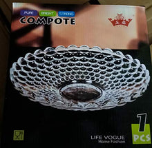 Load image into Gallery viewer, Compote Crystal Glass Fruit Bowl Plate for Dining Table Crystal Decoration Serving Dry Fruits Bowl Set Flower Shaped Gifting | Kitchenware | Tableware | Diwali Gift | Glassware | Dinnerware & Servings - Home Decor Lo