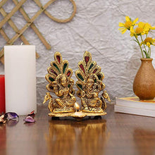 Load image into Gallery viewer, Collectible India Laxmi Ganesh Set Idol Showpiece Diya Oil Lamp for Puja Deepak - Metal Lakshmi Ganesha Statue Idol Murti for Home Pooja Temple Decor