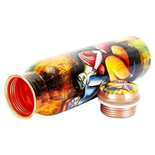 Load image into Gallery viewer, Golden Valley Radha Krishna Printed Pure Copper Water Bottle 1000 ml - Home Decor Lo