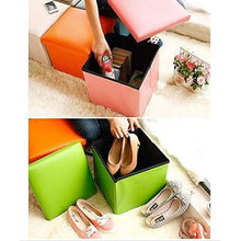 Load image into Gallery viewer, Almand Living Foldable Storage Bins Box Ottoman Bench Container Organizer with Cushion Seat Lid, Cube,Multi Colour(30X30X30 cm) (1 pcs) - Home Decor Lo