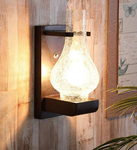 Load image into Gallery viewer, Genree 3435N Wood and Glass Wall Light Wall Lamp Lighting to Decor (Standard Size, Brownish Shade and Clear) - Home Decor Lo
