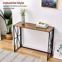 Load image into Gallery viewer, Coavas Folding Wood Console Table with 40 Inches Metal Frame