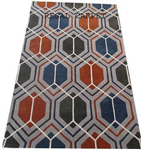 Load image into Gallery viewer, Regal Carpet Embossed Carved Handmade Tuffted Woollen Thick Geometrical Carpet for Living Room Bedroom Home Size 5 x 8 feet (150X240 cm) Charchole Grey Multi - Home Decor Lo