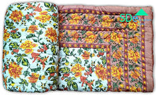 Load image into Gallery viewer, SD Enterprises Rajasthani Light Weight Single Bed Soft Jaipuri AC Quilt/Razai Designer Beige mughal Floral Cotton Quilts Blankets for Home (Size 55X85 inch) - Home Decor Lo