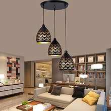 Load image into Gallery viewer, CITRA Led 3-Light Black Finish Metal Shade Hanging Pendant Ceiling Lamp Fixture Palm Tree Orange - Warm White - Home Decor Lo