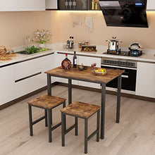 Load image into Gallery viewer, 3 Piece Dining Table Set, Small Kitchen Table and 2 Stools