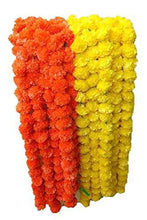 Load image into Gallery viewer, dannyboyzs Two Brothers Artificial Flowers Marigold Garland for Indian, Diwali, Housewarming and Baby Shower Decoration (5 ft, 5 Orange and 5 Yellow) -10 Garlands - Home Decor Lo
