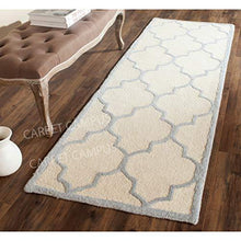 Load image into Gallery viewer, Carpet Campus Traditional Persian Geometric Modern Handmade Woolen Carpet Ivory & Light Blue 5 feet x 8 feet Carpets for Home-Living Room-Bedroom-Drawing Room-Floor and Also for Dining Hall. - Home Decor Lo