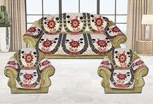 Load image into Gallery viewer, KK Home Store Decor Exclusive Velvet Heavy Fabric 500 TC Floral Design 5 Seater Sofa Cover with 6 Arm Set 3+2 Seater Sofa Covers with Arms Cover|16 Piece |-Multi - Home Decor Lo