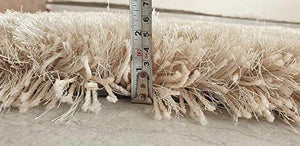 Sweet Homes Traditional Shaggy Rug (Ivory, Microfiber, 5.3 X 7.9 Feet) - Home Decor Lo
