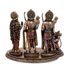 Load image into Gallery viewer, AONA Ram Laxman Sita with Hanuman Rama Darbar Poly Resin Sculpture, Height 8 Inches, Bronze