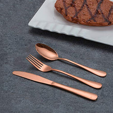 Load image into Gallery viewer, HOMMALY Portable Stainless Steel Silverware Travel Flatware Tableware Set with Case, Include Knife/Fork/Spoon/Straw (Rose Gold) - Home Decor Lo