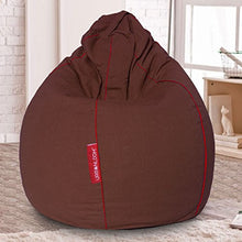 Load image into Gallery viewer, Urbanloom Organic Cotton Handloom XXXL Bean Bag Cover ONLY (Without Beans) with Easy Carry Handle and Contrast Piping - Brown Colour (Auburn Collection) - Home Decor Lo
