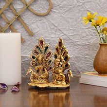Load image into Gallery viewer, Collectible India Laxmi Ganesh Set Idol Showpiece Diya Oil Lamp for Puja Deepak - Metal Lakshmi Ganesha Statue Idol Murti for Home Pooja Temple Decor