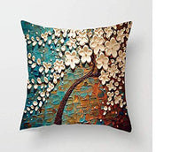 Load image into Gallery viewer, CIDIZY Jute Tree Floral Print Cushion Cover (Multicolour, 16x16 inches) - Set of 5 - Home Decor Lo