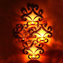 Load image into Gallery viewer, ExclusiveLane Home Decorative Metal Wall Scone with 4 Tea Light Candle Holders (Gold) (51.4 cm x 38.2 cm x 8.8 cm) (EL-008-023) - Home Decor Lo