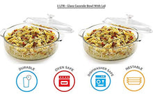 Load image into Gallery viewer, ARUZEN Glass Casserole Deep Round - (1 LTR) Oven and Microwave Safe Serving Bowl with Glass Lid Set of (1) - Home Decor Lo