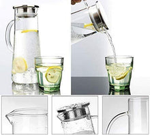 Load image into Gallery viewer, ADITYA FASHION Glass Water Jug with Lid Glass Pitcher Hot Water Jug Milk Carafe Glass Water Jug for Dining Table 1300 ml - Home Decor Lo