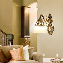 Load image into Gallery viewer, BrightLyts Antique Gold Brass and White Glass Wall Light Lamp for Home Decor - Home Decor Lo