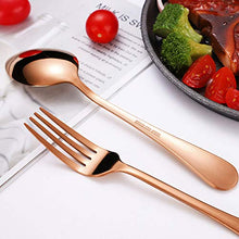 Load image into Gallery viewer, HOMMALY Portable Stainless Steel Silverware Travel Flatware Tableware Set with Case, Include Knife/Fork/Spoon/Straw (Rose Gold) - Home Decor Lo