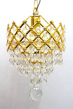 Load image into Gallery viewer, ArihantSuperStore Beautifu Imported Crystal Chandelier Jhoomer Ceiling Hanging Lamp for Beautiful Home & Office - Home Decor Lo