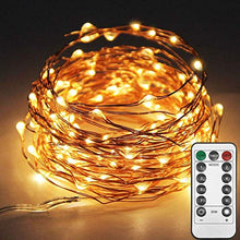 Load image into Gallery viewer, XERGY 33ft 100 LED Copper Wire Fairy String Lights 8 Modes USB Powered with Remote Control for Christmas Party Decoration-Warm White (Pack of 1) - Home Decor Lo