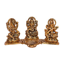Load image into Gallery viewer, Collectible India Decorative Laxmi Ganesha Sitting Diya Statue - Puja Diya- Lakshmi Ganesh Saraswati Showpiece Oil Lamp Diya Decoration - Home Decor Lo