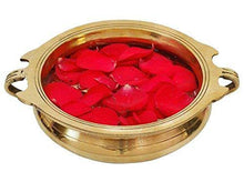 Load image into Gallery viewer, AN Handicrafts Decorative Antique Brass Urli Bowl for Flowers and Candles Traditional Floating Pot Handicraft Home Decor Center Showpiece for Diwali , House Warming (8 inch diameter) - Home Decor Lo