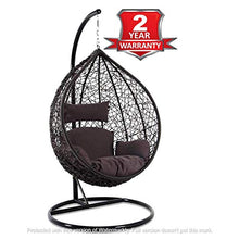 Load image into Gallery viewer, CITE Swing Chair || Leaf Single Seater || Swing Chair with Stand & Cushion & Hook Outdoor || Indoor || Outdoor || Living Room || Balcony || Garden || Patio || Home Improvement (Standard) (Brown) - Home Decor Lo