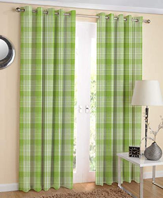 AIRWILL Designer Cotton Window Curtains (Green; 4ft Width and 5ft Length) -Pack of 2 Pieces - Home Decor Lo