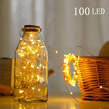 Load image into Gallery viewer, XERGY 33ft 100 LED Copper Wire Fairy String Lights 8 Modes USB Powered with Remote Control for Christmas Party Decoration-Warm White (Pack of 1) - Home Decor Lo