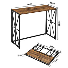 Load image into Gallery viewer, Coavas Folding Wood Console Table with 40 Inches Metal Frame