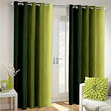 Load image into Gallery viewer, Polyresin Solid Grommet Door Eyelet Curtain, Door 7 Feet, Green, Pack of 2 - Home Decor Lo