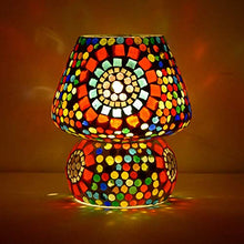 Load image into Gallery viewer, SR LIGHTING HOUSE Mosaic Style Dome Shaped Glass Table Lamp (Multicolour) - Home Decor Lo