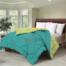 Load image into Gallery viewer, Relaxfeel 250 GSM Luxury 5 Star Microfibre Reversible Soft Plain Quilted 90x100 Inch Double Bed Comforter/Quilt/Duvet/Razai/Rajai (Parrot Green and Sea Green) - Home Decor Lo