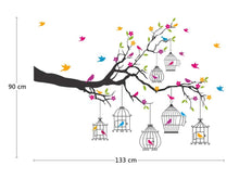 Load image into Gallery viewer, Amazon Brand - Solimo Wall Sticker for Living Room (Birdie House, Ideal Size on Wall - 133 cm x 90 cm) - Home Decor Lo
