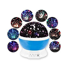 Load image into Gallery viewer, AZOD Star Projector Romantic LED 360 Degree Rotation 4 LED Bulbs 9 Light Color Changing with USB Cable Night Light Lamp (Multicolour) - Home Decor Lo