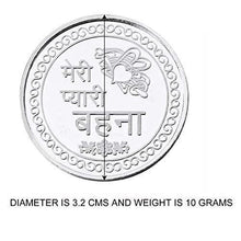 Load image into Gallery viewer, Ananth Jewels BIS Hallmarked Silver Coin 10 grams Behaana GIFT for Sister - Meri Pyaari Behaana - Home Decor Lo