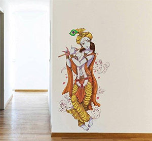 Rawpockets Decals 'Lord Krishna with Flute' Wall Sticker - Home Decor Lo