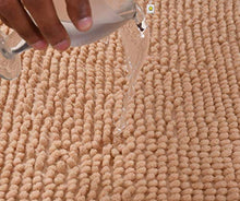 Load image into Gallery viewer, Yellow Weaves Shaggy Microfiber Anti Slip Bath Mat, 40 X 60 cm, Color: Beige, Set of 2 - Home Decor Lo