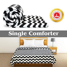 Load image into Gallery viewer, Divine Casa 110 GSM Microfiber Summer Single Size Reversible Printed Comforter for AC Room &amp; Mild Winter (Zig Zag, White and Black) - Home Decor Lo