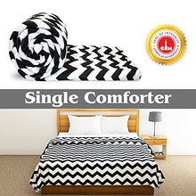 Load image into Gallery viewer, Divine Casa 110 GSM Microfiber Summer Single Size Reversible Printed Comforter for AC Room & Mild Winter (Zig Zag, White and Black) - Home Decor Lo