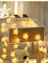 Load image into Gallery viewer, CITRA 16 Led Frosted Crackle Star Copper String Fairy Light for Home,Office, Diwali, Eid & Christmas Decoration - Warm White - Home Decor Lo