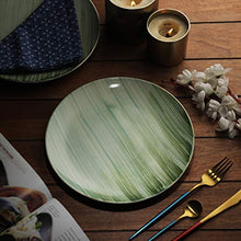 Load image into Gallery viewer, Tatvam Lifestyle Handpainted Aurorae Ceramic Full Dinner Plates (10 inches, Set of 4)