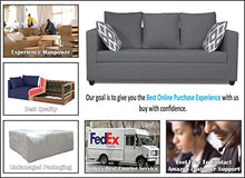 Load image into Gallery viewer, Adorn India Zink Straight Line 3 Seater Sofa (Grey) - Home Decor Lo