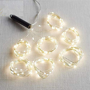 CITRA Waterproof Decorative Vine String Lights, 10 Strands 200 LEDs Hanging Twinkle Fairy Lights Silver Wire Timbo Starry Lights for Home,Office, Diwali, Eid & Christmas Decoration - Warm White - Home Decor Lo
