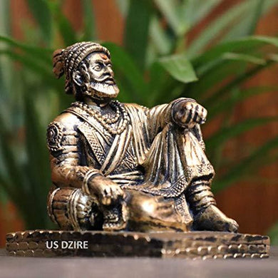 US DZIRE™ 900 Chatrapati Shivaji Maharaj Idols Handcraft Statue for Car Dashboard, Mandir Murti & Office Sculpture Figurines Decorative Showpiece - Home Decor Lo