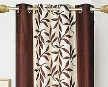 Load image into Gallery viewer, Home Weavers Polyester Printed and Long Crush Curtain for Door, 8feet, Coffee, Pack of 3 - Home Decor Lo